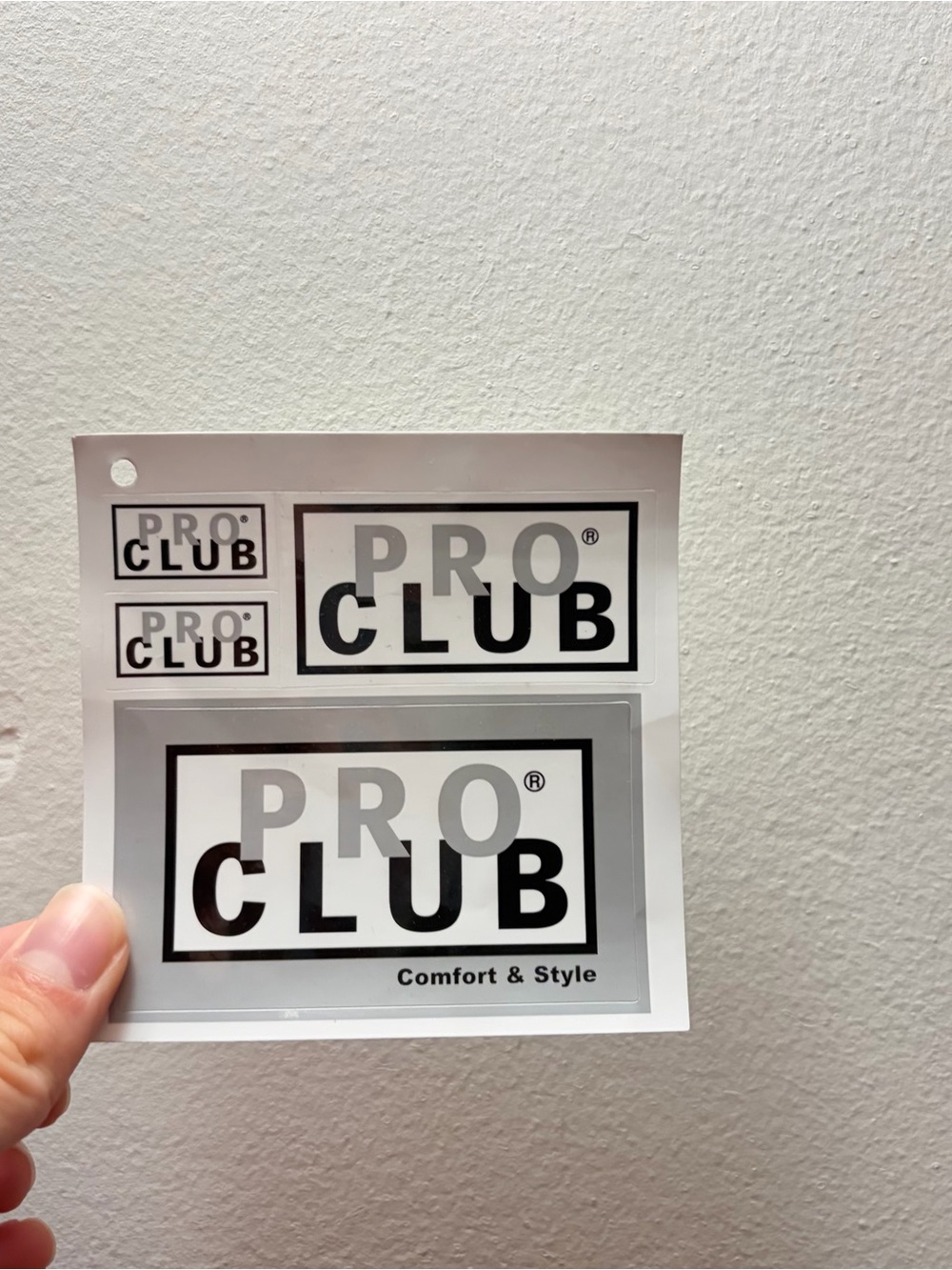 Pro Club Sticker Sheet in Black and White